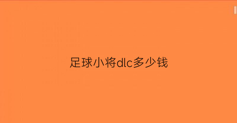 足球小将dlc多少钱