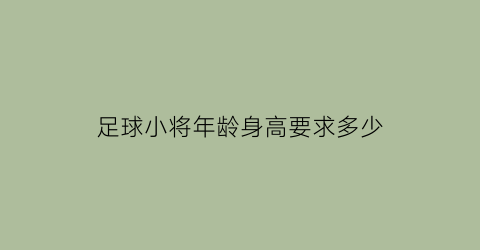 足球小将年龄身高要求多少