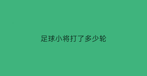 足球小将打了多少轮