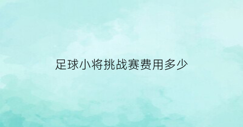 足球小将挑战赛费用多少(足球小将挑战之路ex5)