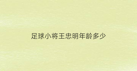 足球小将王忠明年龄多少