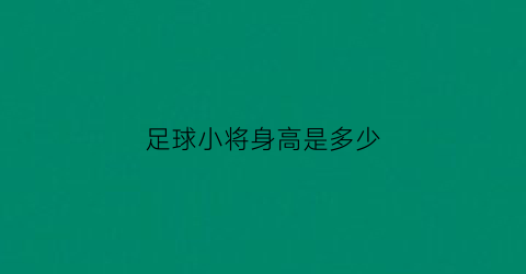 足球小将身高是多少(足球小将多大)