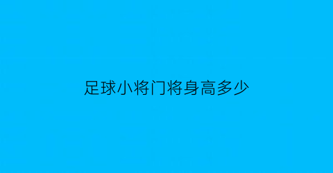 足球小将门将身高多少(足球小将门将实力排名)