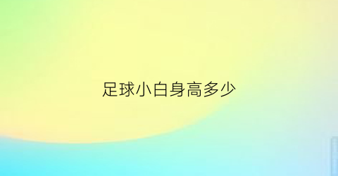 足球小白身高多少