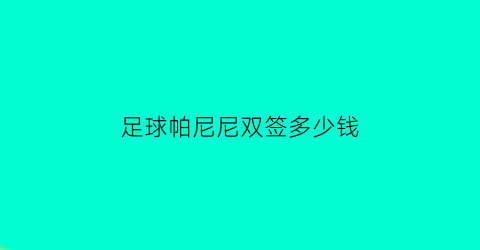 足球帕尼尼双签多少钱