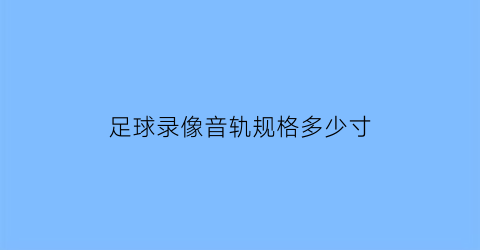 足球录像音轨规格多少寸