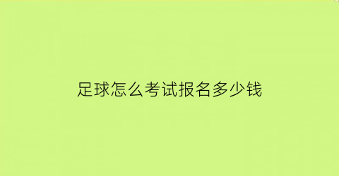 足球怎么考试报名多少钱(足球考证考试内容)