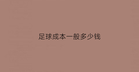 足球成本一般多少钱(足球成本一般多少钱一个)