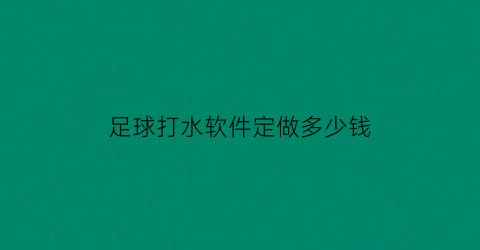 足球打水软件定做多少钱