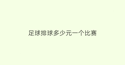 足球排球多少元一个比赛(足球排球多少元一个比赛场地)