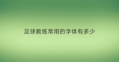 足球教练常用的字体有多少(足球教练身体要求)