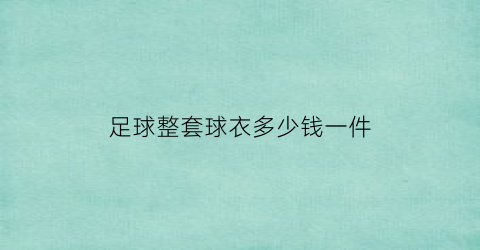 足球整套球衣多少钱一件