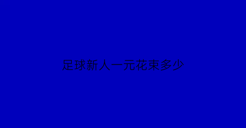 足球新人一元花束多少(足球新人一元花束多少钱)