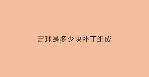 足球是多少块补丁组成(足球有多少块补丁)