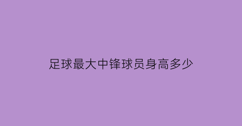 足球最大中锋球员身高多少