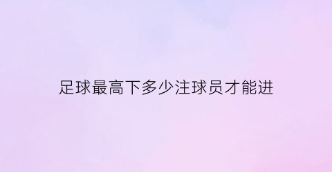 足球最高下多少注球员才能进(足球最多进球多少个)