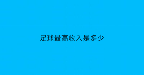 足球最高收入是多少