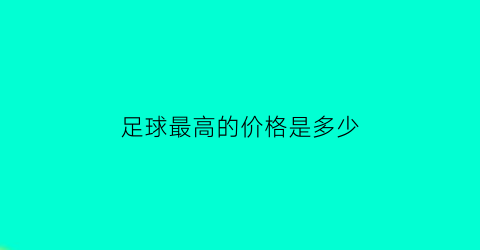 足球最高的价格是多少(足球谁最贵)