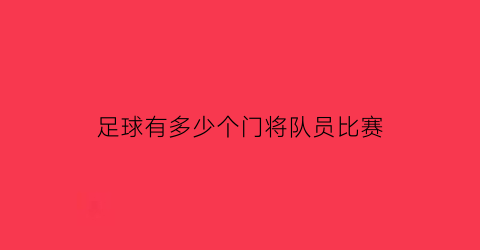 足球有多少个门将队员比赛