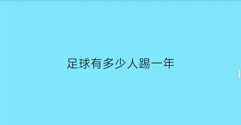 足球有多少人踢一年(足球有多少人打)