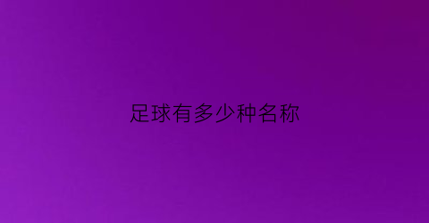 足球有多少种名称