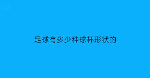 足球有多少种球杯形状的(足球有多少种球杯形状的图片)