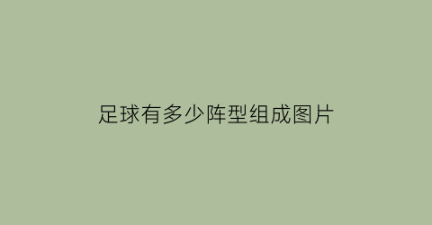 足球有多少阵型组成图片(足球所有阵型图片)