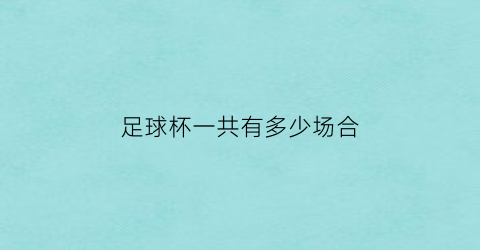 足球杯一共有多少场合(足球杯啥意思)