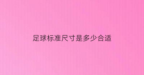 足球标准尺寸是多少合适(足球的标准尺寸)