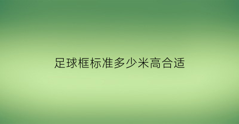 足球框标准多少米高合适