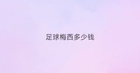 足球梅西多少钱(梅西一场球多少钱)