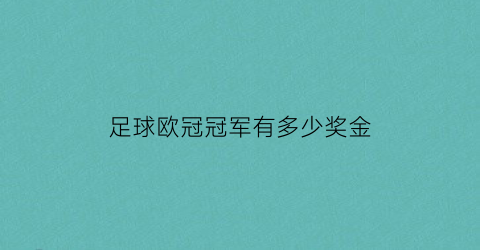 足球欧冠冠军有多少奖金(欧冠冠军球队奖金)