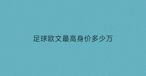 足球欧文最高身价多少万(足球欧文最高身价多少万元)