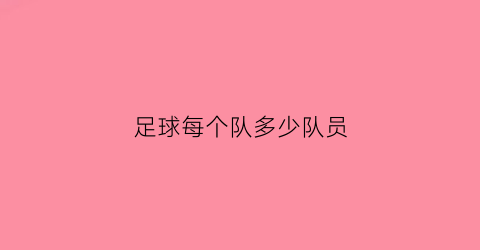 足球每个队多少队员