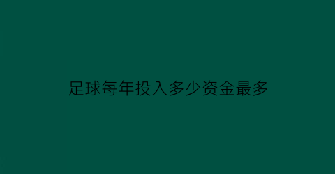 足球每年投入多少资金最多(足球一年收入)