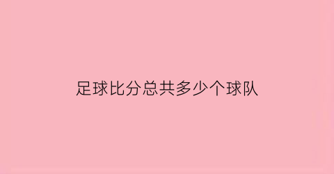 足球比分总共多少个球队(足球比分多少算胜其他)