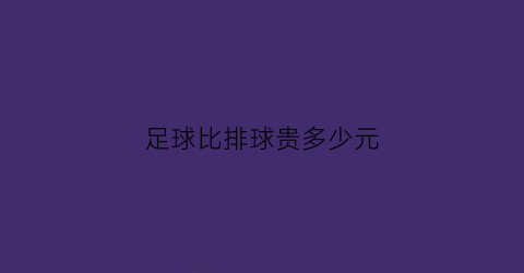 足球比排球贵多少元