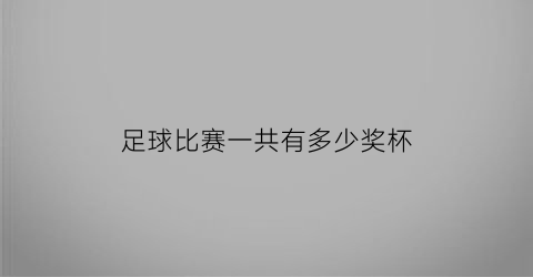 足球比赛一共有多少奖杯(足球有几个杯赛)