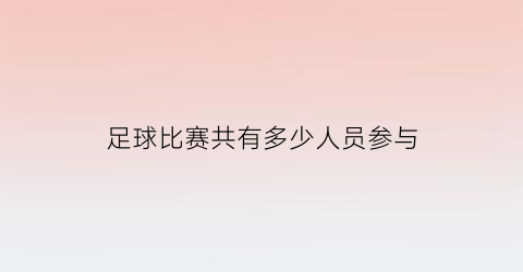 足球比赛共有多少人员参与(足球比赛总共有多少人)