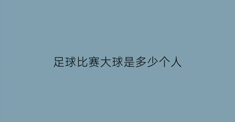 足球比赛大球是多少个人(足球比赛的足球是多大的)