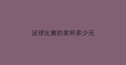 足球比赛的奖杯多少元