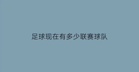 足球现在有多少联赛球队(所有的足球联赛)