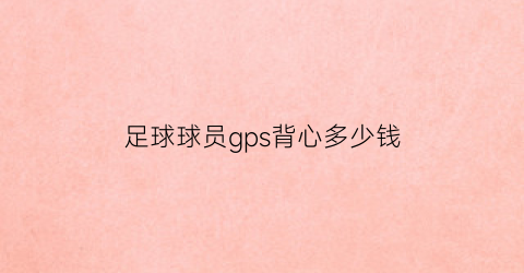 足球球员gps背心多少钱(足球gps背心数据)