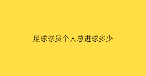 足球球员个人总进球多少