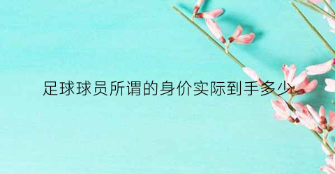 足球球员所谓的身价实际到手多少(足球球员身价是什么意思)