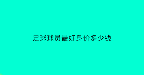 足球球员最好身价多少钱