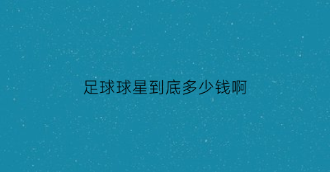 足球球星到底多少钱啊(足球球星到底多少钱啊一个)