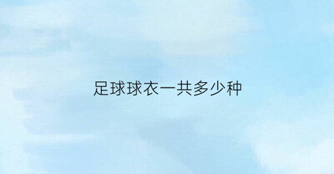 足球球衣一共多少种