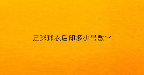 足球球衣后印多少号数字