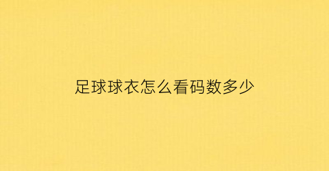 足球球衣怎么看码数多少(足球衣尺码怎么选)